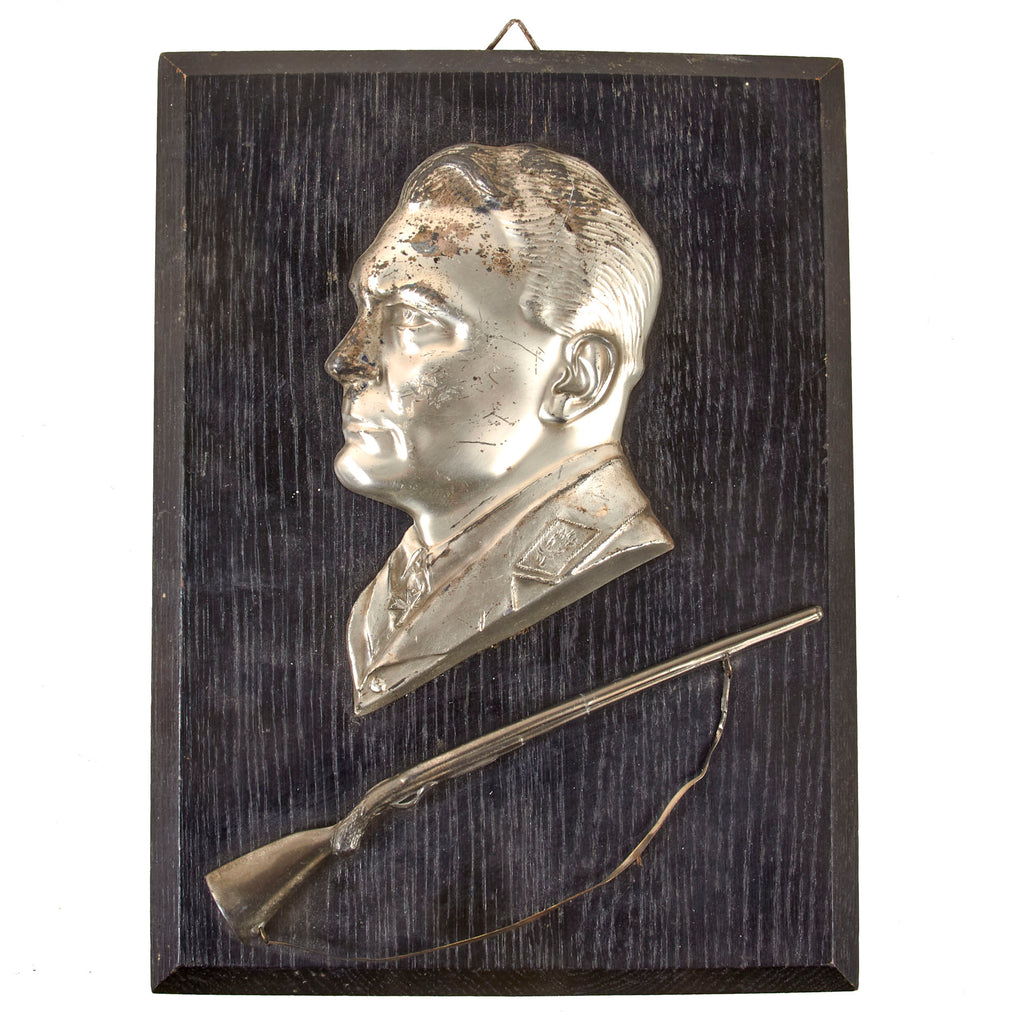 Original German WWII Hermann Göring Hunting Association Wall Plaque on Wooden Backing - 7 1/4" x 9 3/4" Original Items