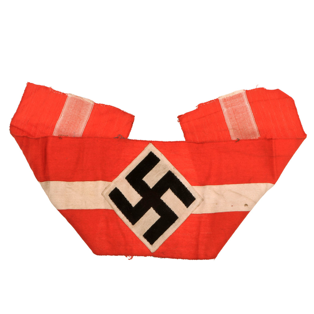 Original German WWII HJ Member Armband with Embroidered Insignia & RZM Tag - RZM A4/802