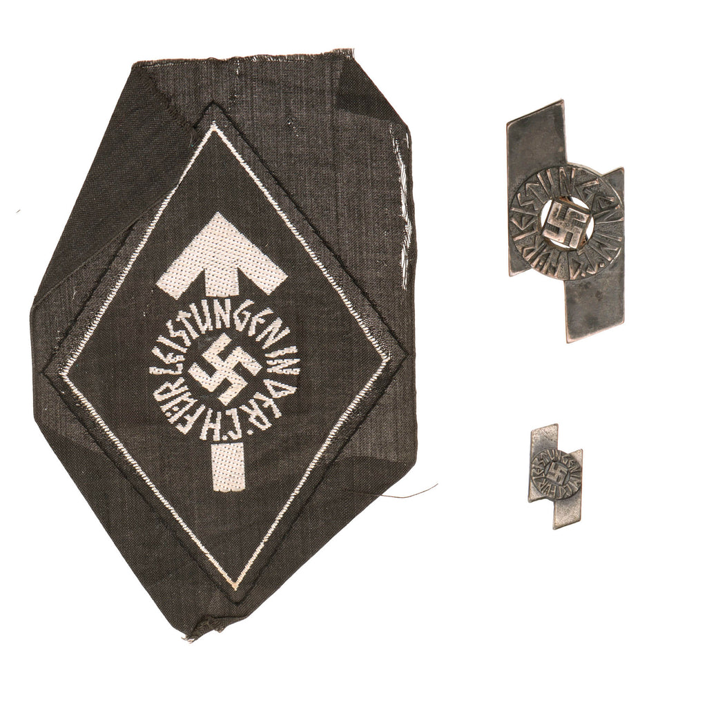 Original German WWII USGI Bring Back HJ and DJ National Youth Association Insignia Grouping - 3 Items