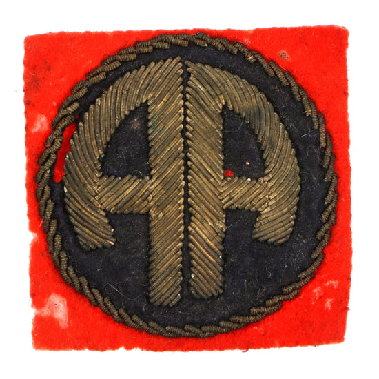 Original U.S. WWII British-Made 82nd Airborne Division Bullion Patch Without Rocker Original Items