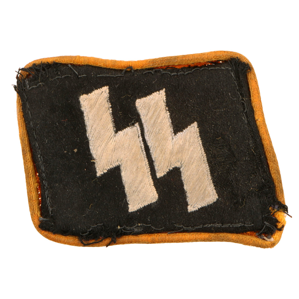 Original German WWII SS Reconnaissance EM/NCO Double Sig Rune Collar T ...