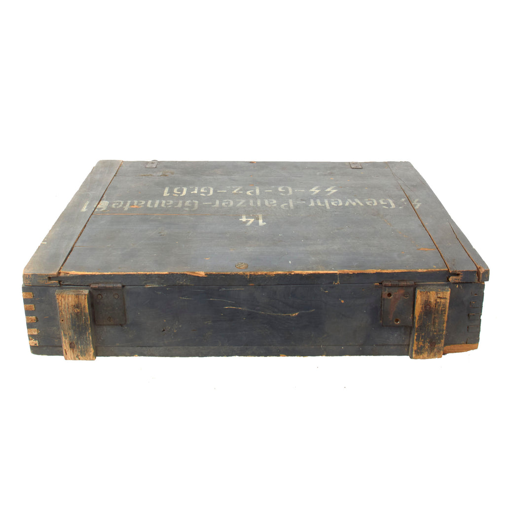 Original German WWII Gross Panzergranate 61 SS Storage Crate with Sten ...