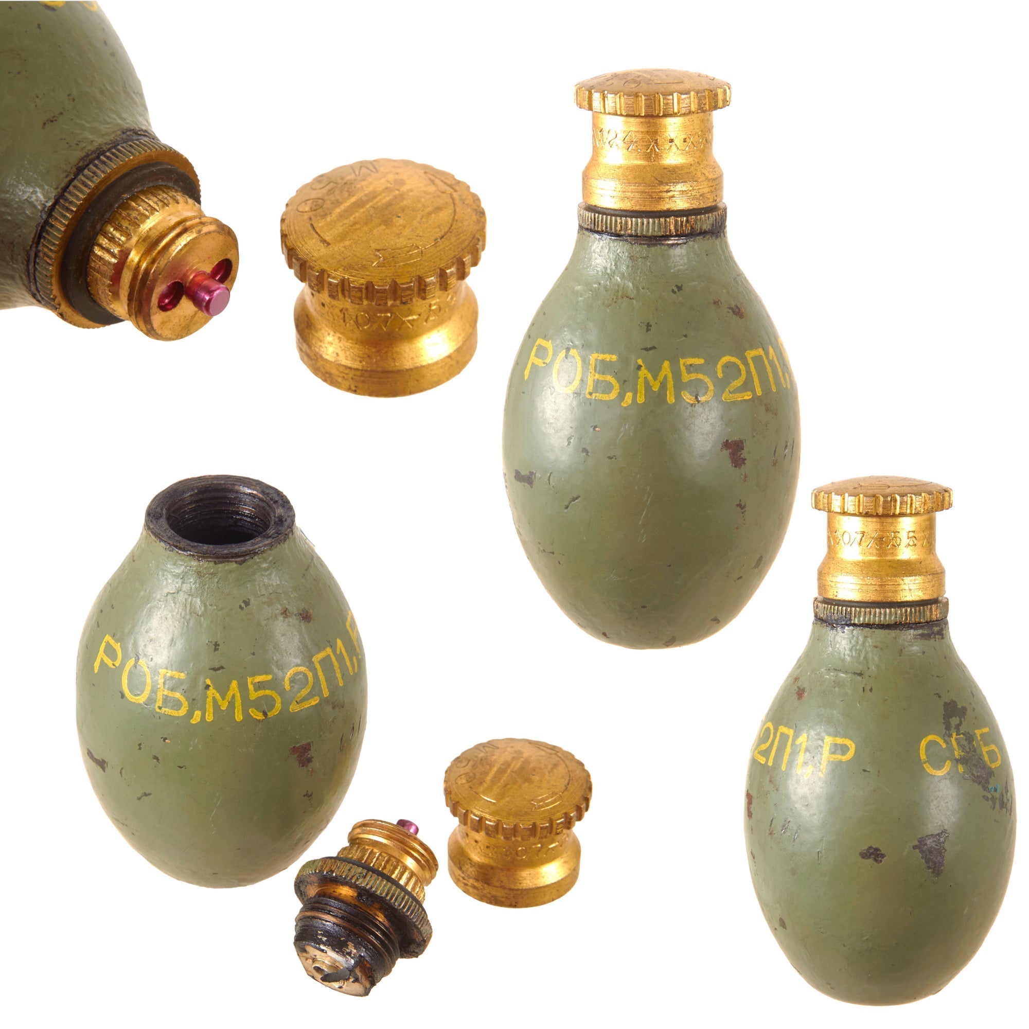 Original Yugoslavian Cold War Inert M52-R Fragmentation Grenade