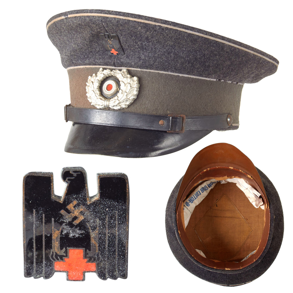 Original German WWII Red Cross DRK EM/NCO Schirmmütze Visor Cap - Deutsches Rotes Kreuz Original Items