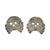 Original German WWII Set of Two Panzer "Danziger" Style Totenkopf "Death's Head" Collar Tab Emblems Original Items