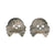 Original German WWII Set of Two Panzer "Danziger" Style Totenkopf "Death's Head" Collar Tab Emblems Original Items