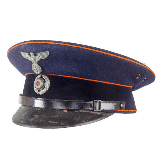 Original German WWII Reichspost National Mail 1943 Dated Postschaffner Schirmmütze Visor Cap by Karl Rupp - Size 57 Original Items