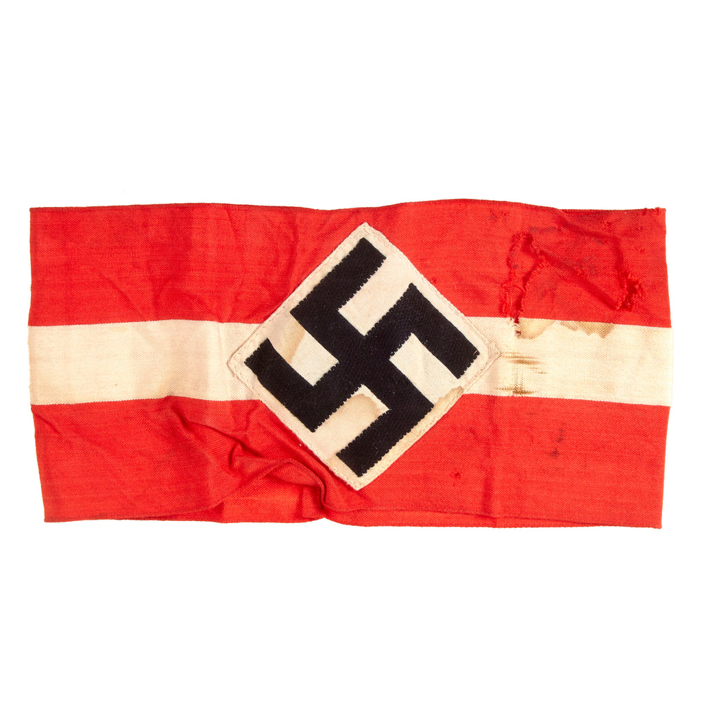 Original German WWII HJ Member Armband with Embroidered Insignia & RZM Tag - RZM A4/89 Original Items