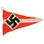 Original German WWII Small Size HJ National Youth Organization Pennant with Multi-piece Insignia - 5 5/8" x 8 3/4" Original Items
