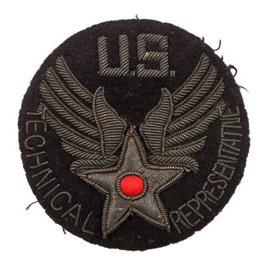 Original U.S. WWII Post-WWII Army Air Forces Bullion Technical Representative Patch Original Items