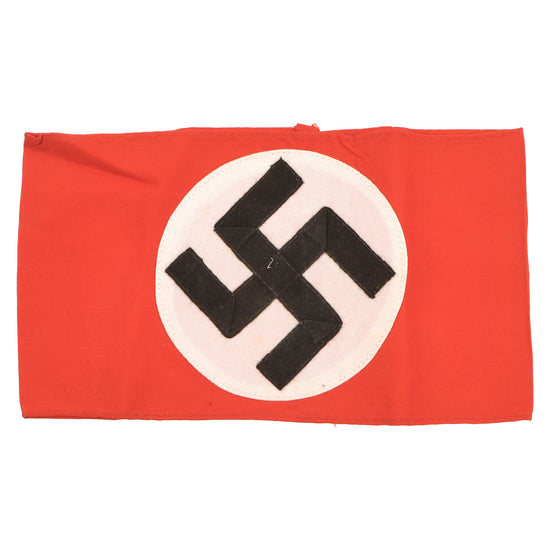 Original German WWII Unissued NSDAP & SA Multi-piece Cotton Armband with Paper RZM A4/302 Tag