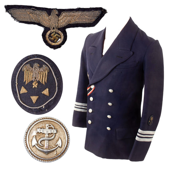 Original German WWII Kriegsmarine Advanced Technical Official Kapitänleutnant Administrative Officer's Uniform Reefer Jacket Original Items