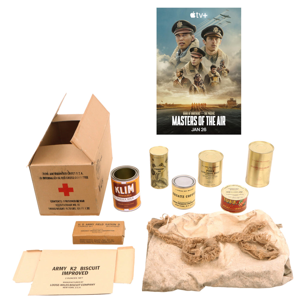 Original Film Prop American Red Cross Ration Box and Contents As Used in Apple TV’s “Masters of the Air” with Signed Provenance Tag Original Items