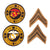 Original U.S. WWII Pacific Theater USMC Japanese Bringback Souvenir Group in Japanese Trunk - Corporal Ronald C. Derosier Original Items