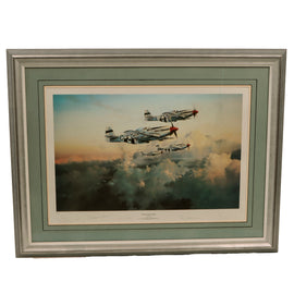 Original Signed Limited Edition Print: Framed “Fourth Fighter Patrol” by Robert Taylor Signed by Four Aces Decorated by the USAAF & RAF - 288/1000 - 30½ x 39½”