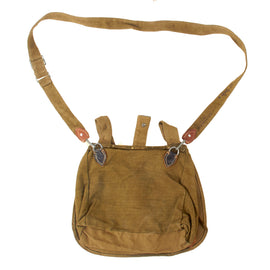 Original German WWII Heer Army M31 Bread Bag in Olive Green Canvas with Shoulder Strap