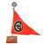 Original German WWII SA Vehicle Staff Car Pennant Flag with Flag Pole, Finial, and RZM A4 / 166 Tag - 9 ¼" x 14” Original Items