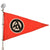 Original German WWII SA Vehicle Staff Car Pennant Flag with Flag Pole, Finial, and RZM A4 / 166 Tag - 9 ¼" x 14” Original Items