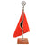 Original German WWII SA Vehicle Staff Car Pennant Flag with Flag Pole, Finial, and RZM A4 / 166 Tag - 9 ¼" x 14” Original Items