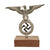 Original German WWII NSDAP National Socialist Party First Pattern Flag Pole Finial "Topper" with Wood Stand - Plated Brass Original Items