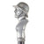 Original German Pre-WWII German Soldier Bust Walking Stick Cane with Double Decal Transitional M1916 Stahlhelm & DRGM Marking - 36” Long Original Items