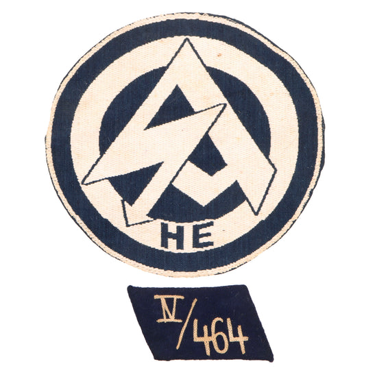 Original German WWII SA Gruppe Hessen Right Collar Tab and M35 Sports Shirt Patch - Sturmabteilung Original Items