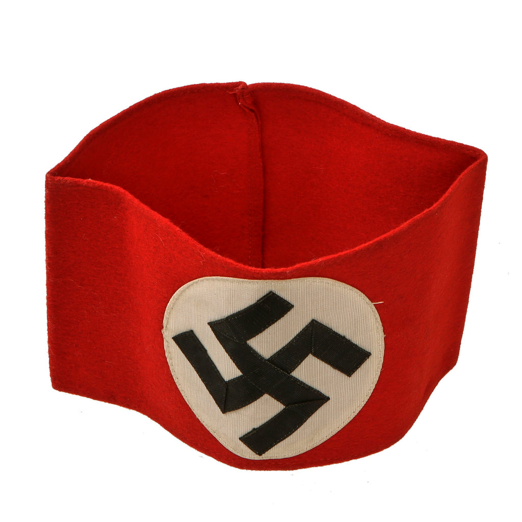 Original German Early WWII Excellent NSDAP Multi-piece Wool Felt & Rayon Overcoat Armband with RZM Tag - RZM A4/331 Original Items