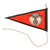 Original German WWII NSKK Vehicle Staff Car Pennant Flag with Faux Leather Trim - 6 3/4" x 12 1/4" Original Items