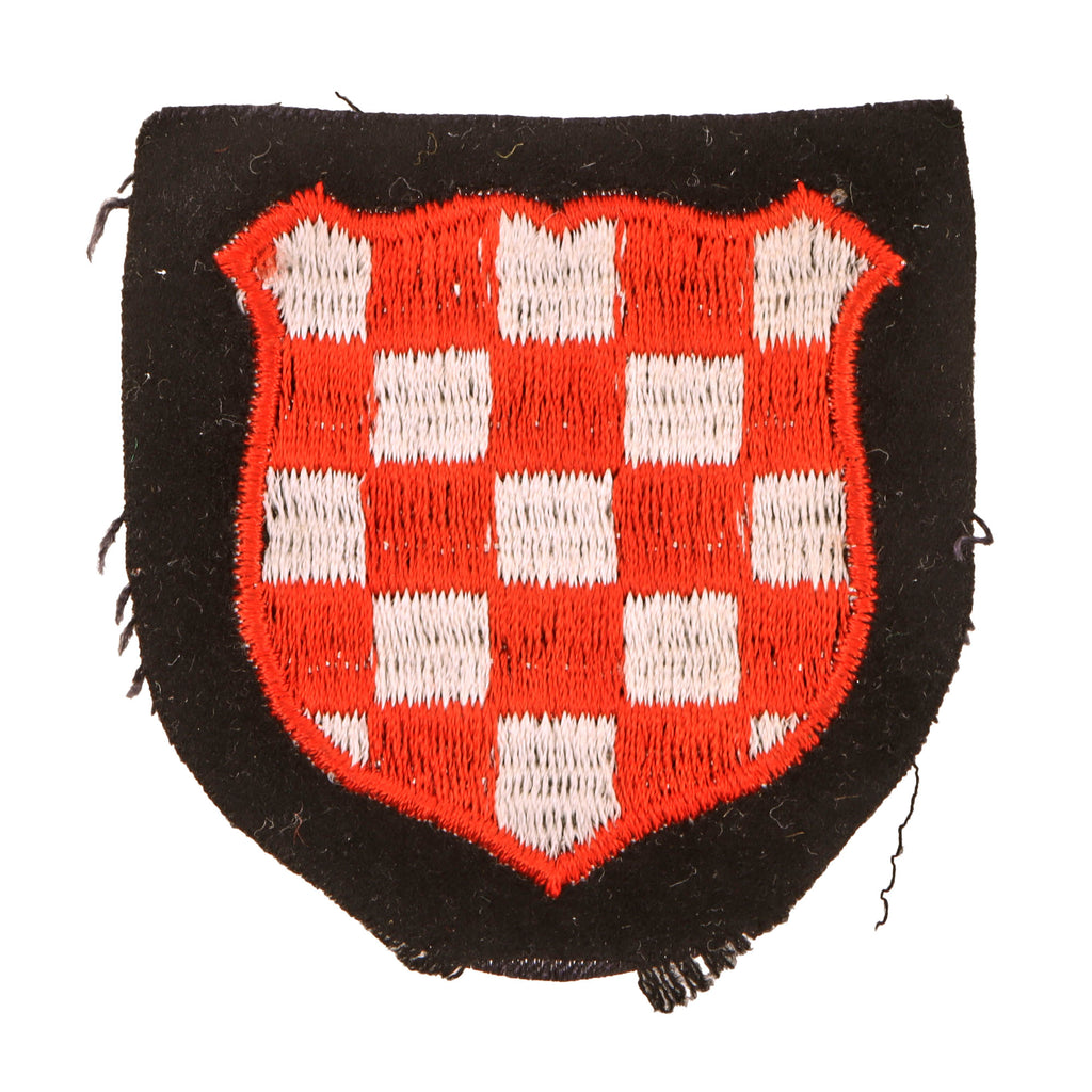 Original German WWII Croatian Waffen SS Volunteer Sleeve Shield Insignia - Unissued Original Items