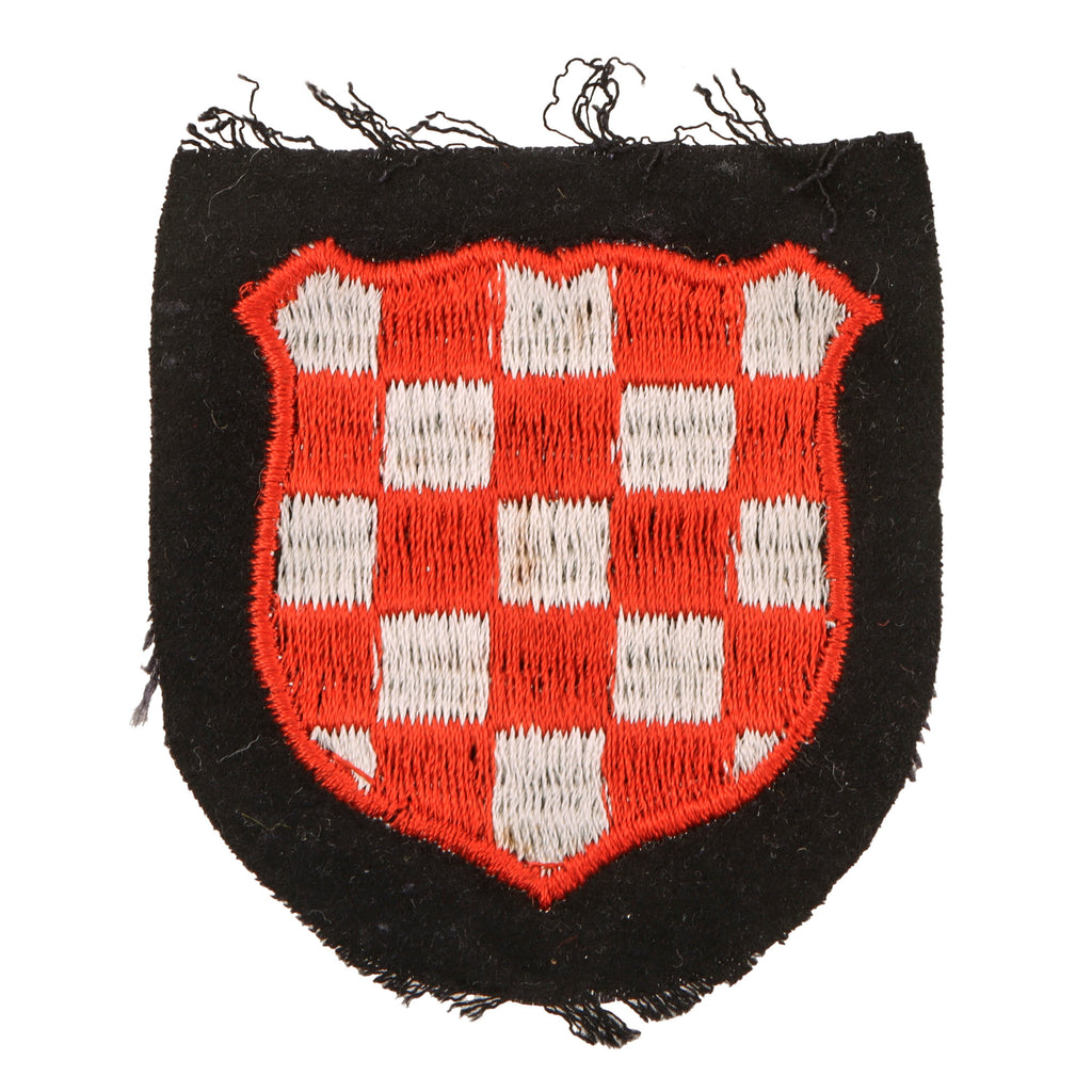 Original German WWII Croatian Waffen SS Volunteer Sleeve Shield Insignia - Unissued Original Items