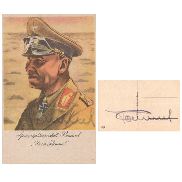 Original German WWII Generalfeldmarschall Erwin Rommel 9cm x 14cm Sign ...