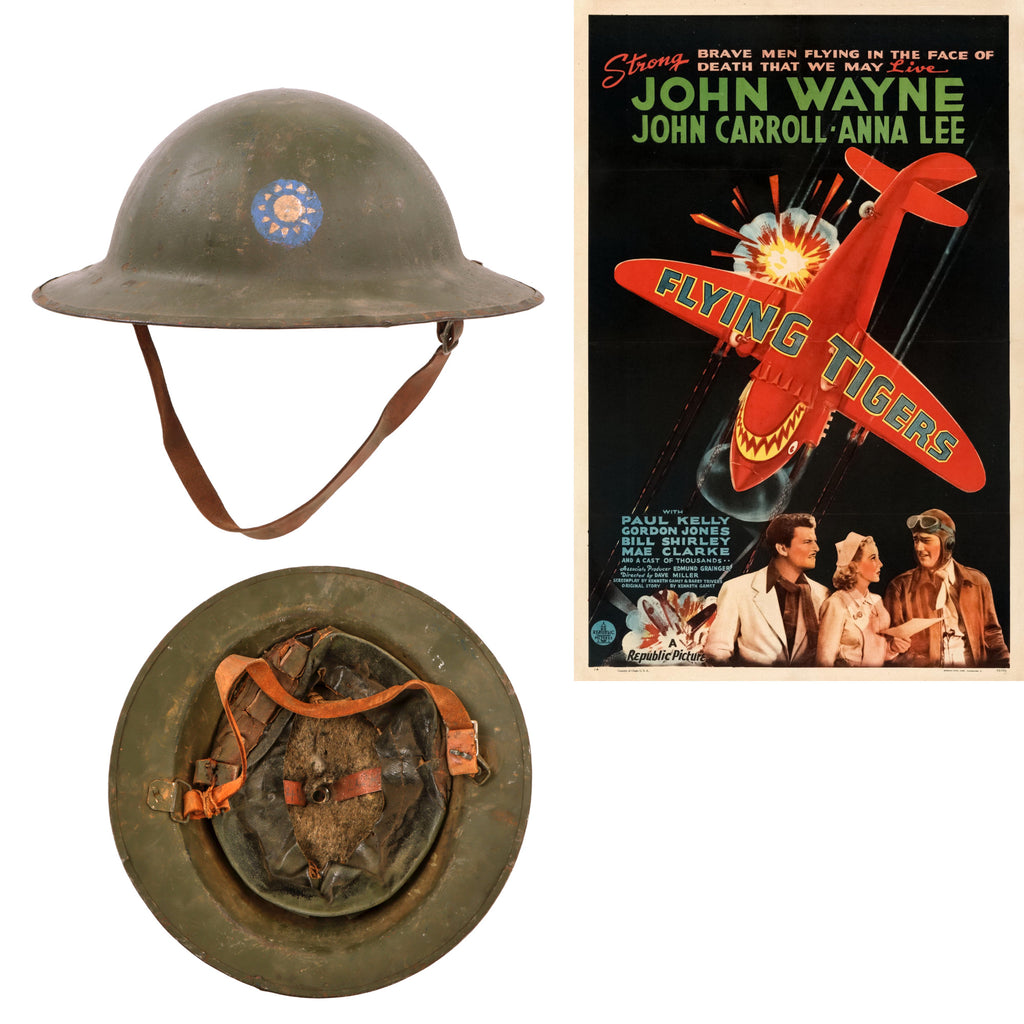 Original British WWI Mk. I Brodie Helmet Purportedly Used in 1942 Film “Flying Tigers” Original Items