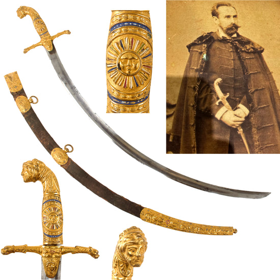 Original Austrian 18th Century Magnate Saber Magnatensäbel with Incredible Ornamented Hilt & Scabbard - Díszszablya Original Items