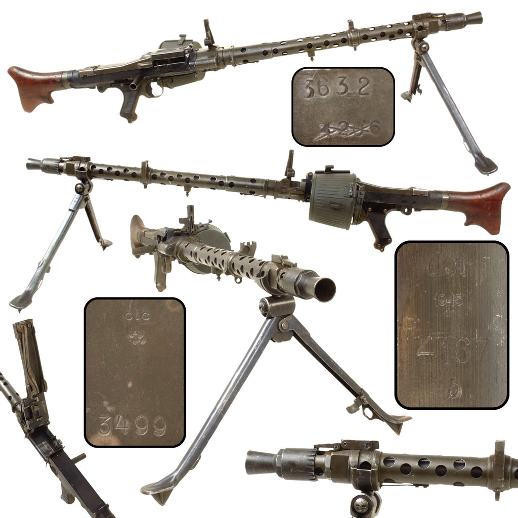 Original German WWII MG 34 Non-Firing Display Machine Gun Serial 4167 b by Waffenwerke Brünn with Belt Carrier, 1945 Dated