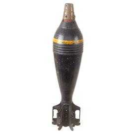 Original Japanese WWII Type 100 HE 81mm Inert Mortar Round with Fuze & Original Depot Paint - Dated April 1943