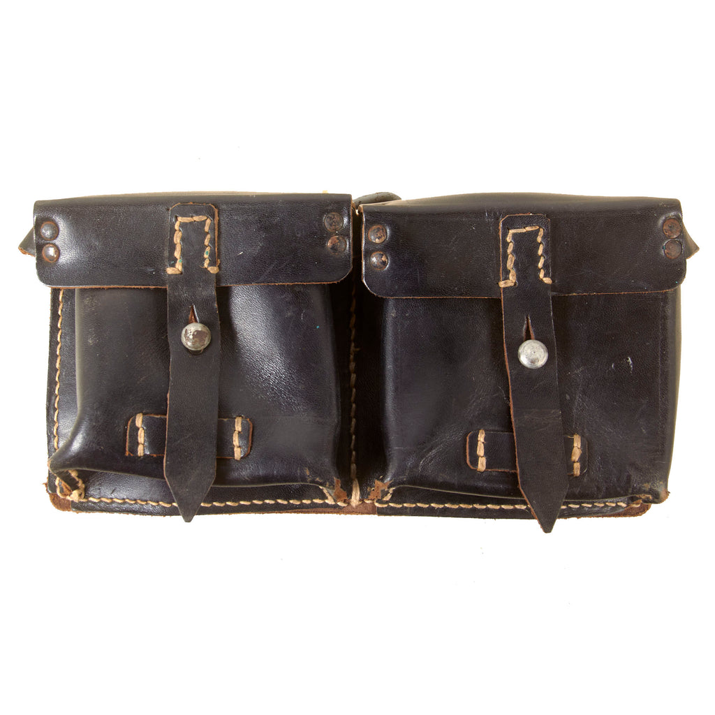 Original German WWII G43 K43 Leather Ammunition Pouch by E.B.Leuner GmbH, Bautzen - Dated 1944