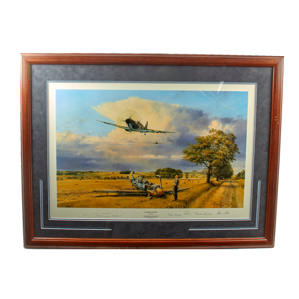 Original Signed Limited Edition Print: Framed “Summer Victory” by Robert Taylor Signed by Four Battle of Britain Pilot Aces - 300/1250 - 30 ¾ x 40 ½” Original Items