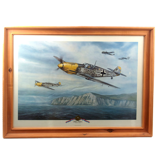Original Print: Framed “Adolf Galland” by Jerry Crandall for Battle of Britain 50th Anniversary - Not Signed or Numbered - 23 x 34¾”