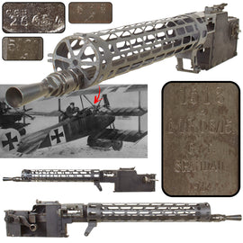 Original German WWI Maxim LMG 08/15 Aircraft Display Machine Gun, Spandau 1917, Serial 1518 a