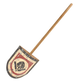 Original German WWII RAD Labor Service Custom Wood and Steel Shovel Shaped Sign with Hand Painted Insignia