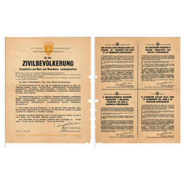 Original Allied WWII March 17, 1945 SHAEF Psychological Warfare Leaflet for Frankfurt and Mannheim-Ludwigshafen - General Dwight D. Eisenhower