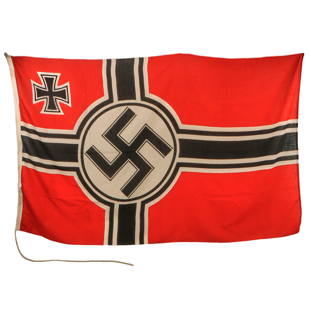 Original German WWII Kriegsmarine 150cm x 250cm Reichskriegsflagge Naval Battle Flag by Plutzar & Brüll KG Original Items