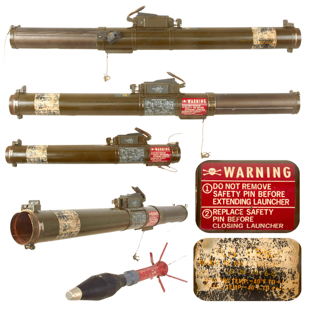 Original U.S. Vietnam War 1967 Dated First Generation “Red Label” M72 LAW Inert Launcher Tube with Inert Rocket Original Items