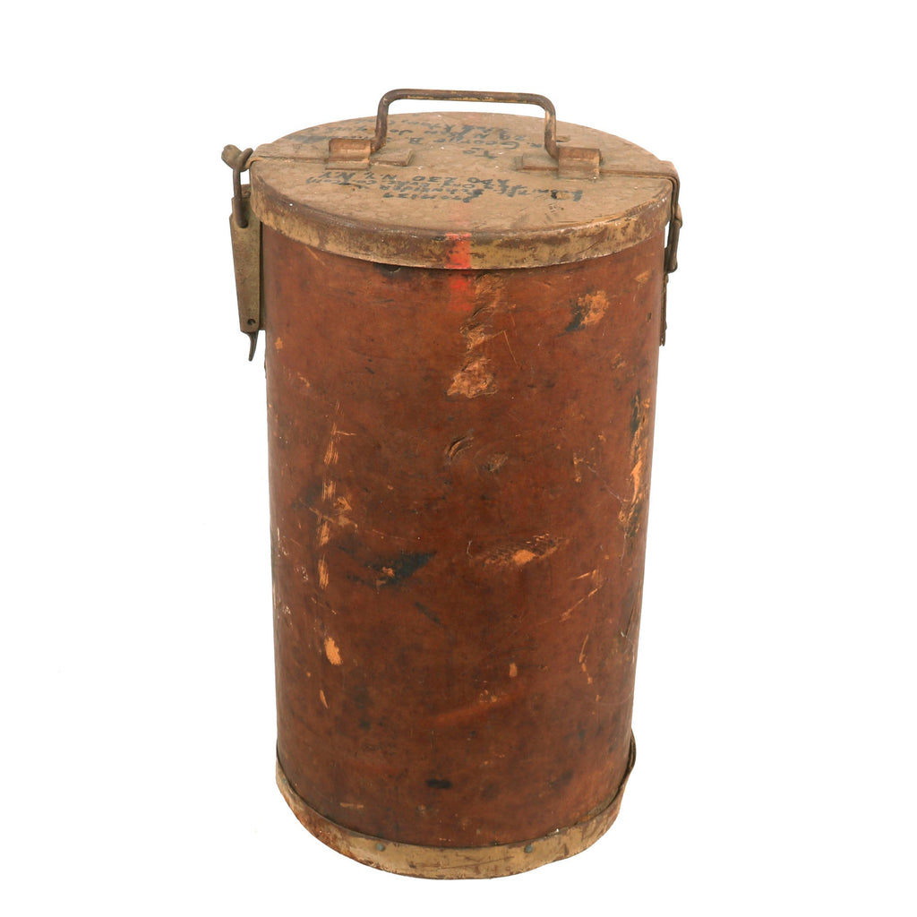 Original U.S. WWII Captured German Munition Canister with Send-Home Address Original Items