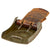 Original German WWII Army Heer EM/NCO Steel Belt Buckle with Leather Tab - Service Used Original Items