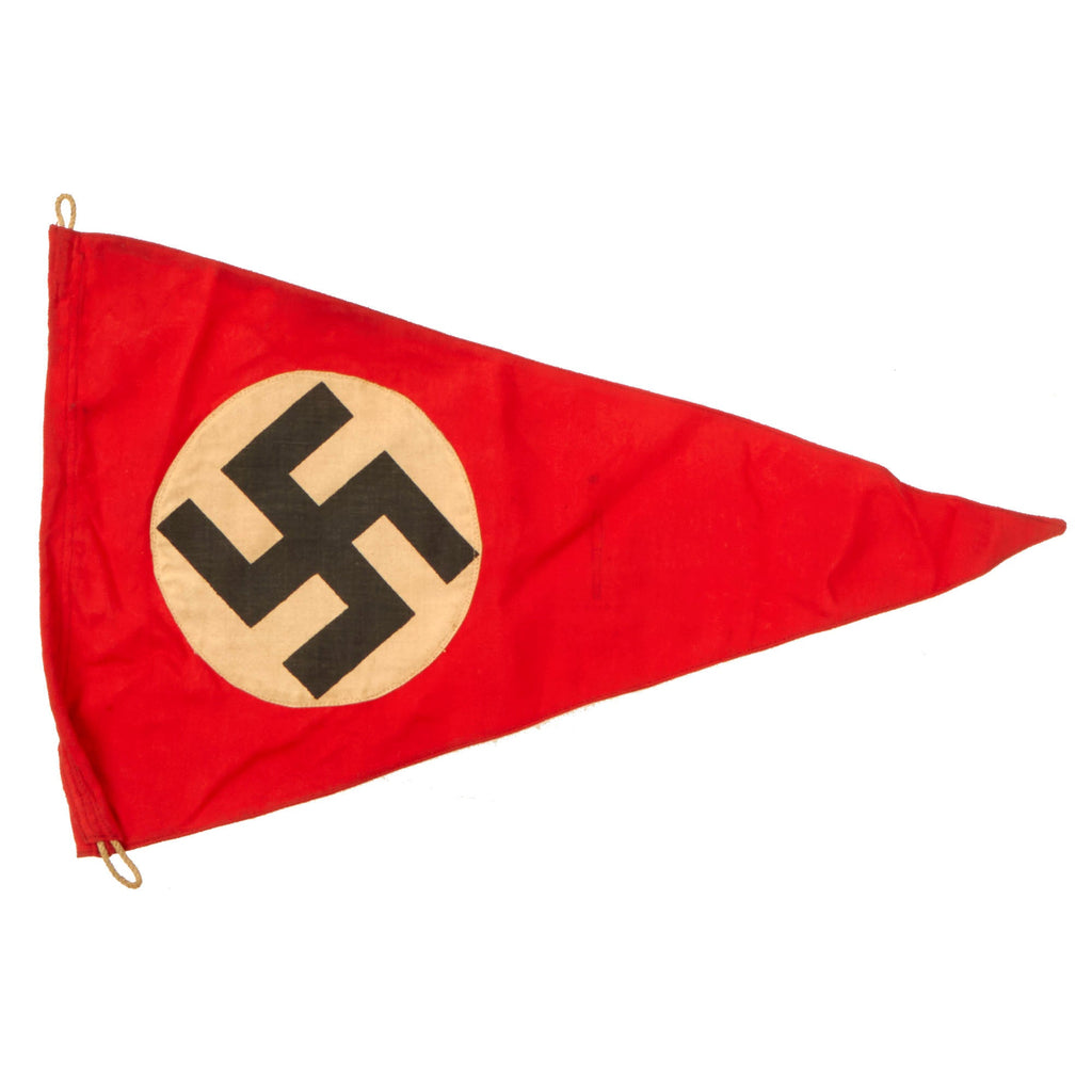 Original German WWII NSDAP Small Political National Pennant Flag - 10 3/4" x 17 3/4" Original Items