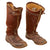 Original German WWII Luftwaffe Fleece-Lined Brown Leather Single-Zip Pilot Flying Boots Original Items
