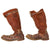 Original German WWII Luftwaffe Fleece-Lined Brown Leather Single-Zip Pilot Flying Boots Original Items