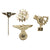 Original German WWII Insignia, Stickpin, and Medal Grouping with KvKII with Swords - 12 Items Original Items