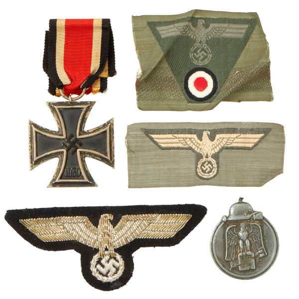 Original German WWII Medal & Insignia Grouping with Panzer Officer Eag ...